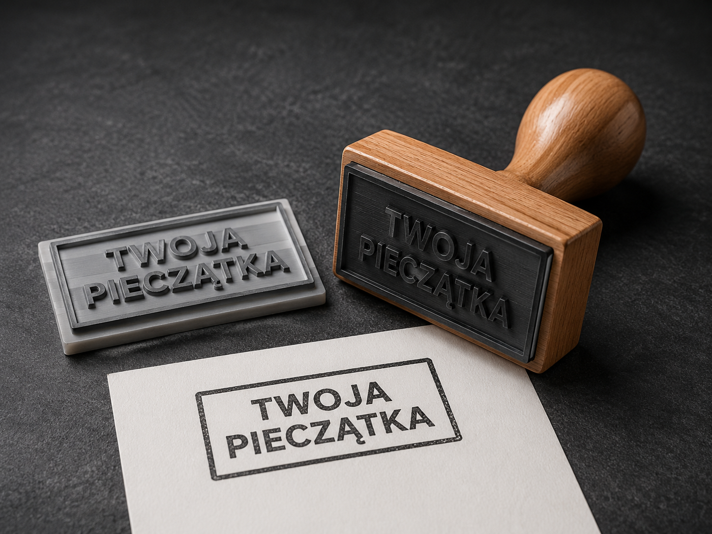 guma do pieczątki grawerowana laserowo