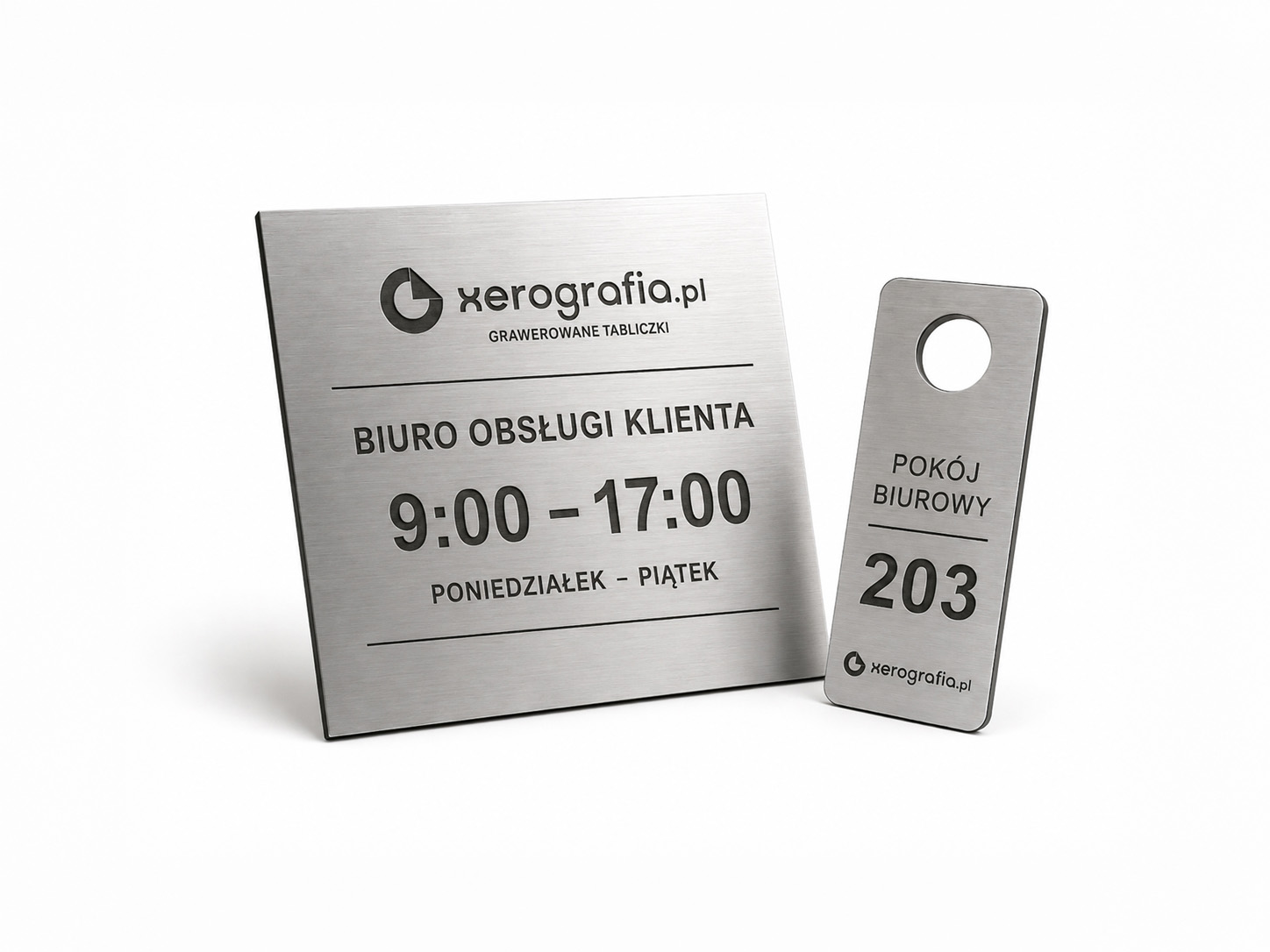 Tabliczki grawerowane laserowo, przykład realizacji Xerografia