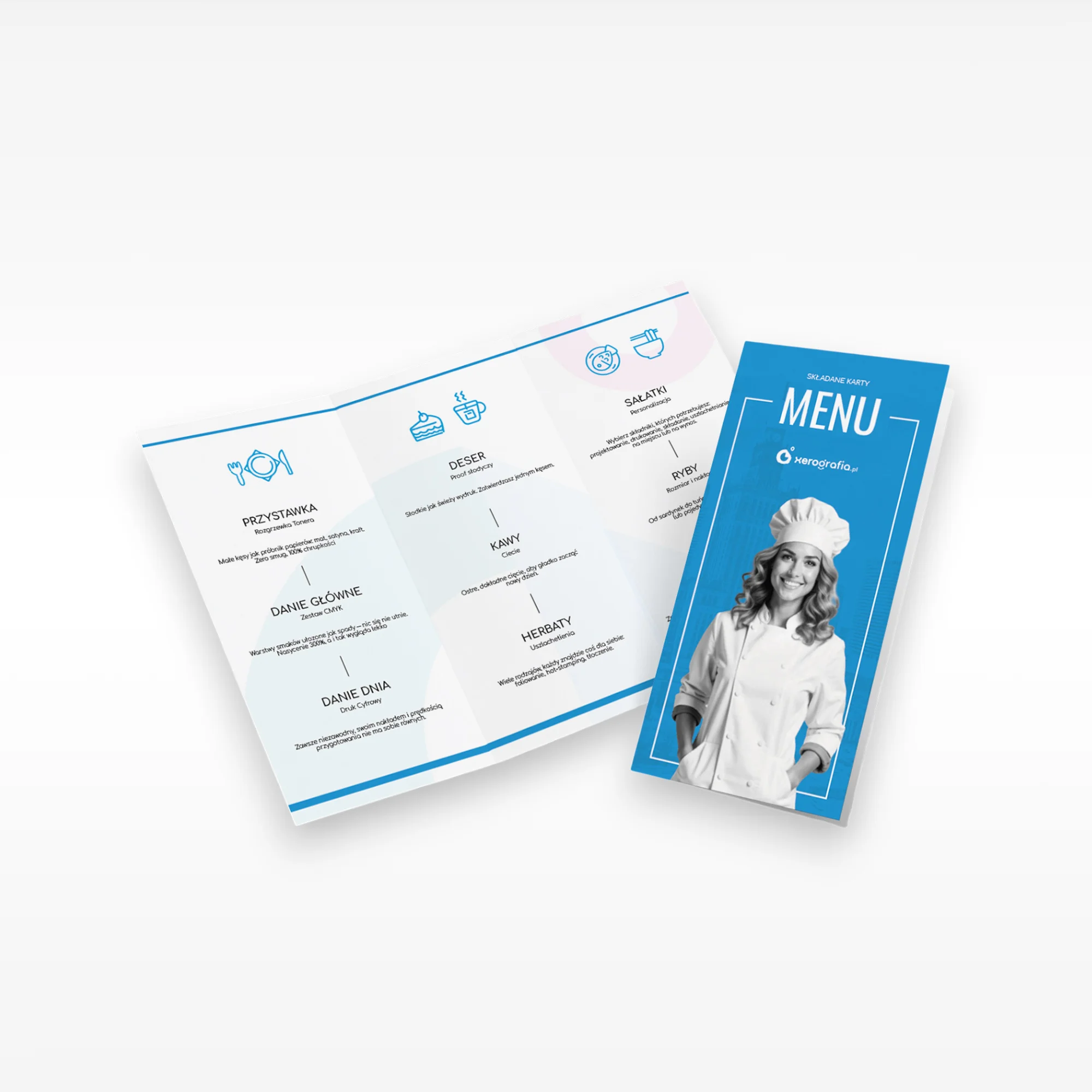 Karty Menu Składane na 3 (C/Z)